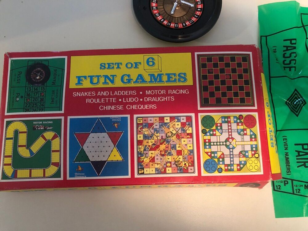 Vintage Set of 6 Fun Games - Giftco - Made in Hong Kong Rare Collectible
